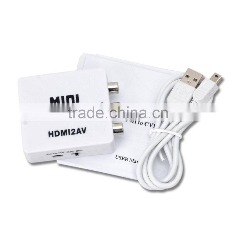 Mini 720p 1080p HD HDMI to RCA Composite Audio AV CVBS Adapter NTSC Video Converter