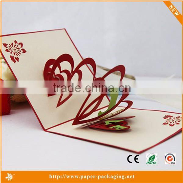 Unique design of the pop up card heart of the love pop up card