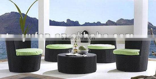 round wicker coffee table and chair