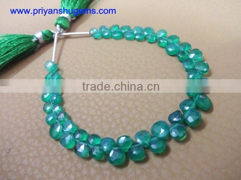 Green Onyx 4.75 mm Faceted Heart
