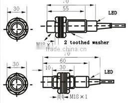CM18 DC Inductive Cylindrical Threaded Housing Capacitive Proximity Sensor with CE