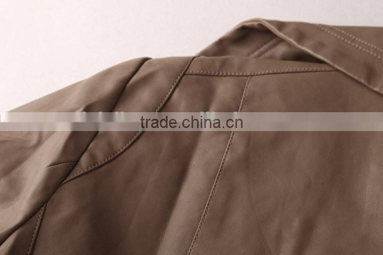 Modern design 2014 women pu leather jacket