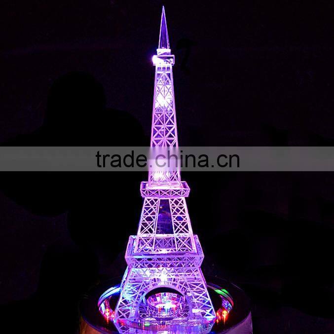 Led crystal eiffel tower model for the Valentine's day gifts