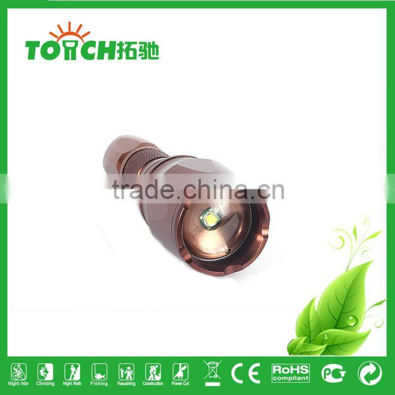 2015 Newly Big Rang Zoomable XML T6 LED Rechargeable Flashlight Torch