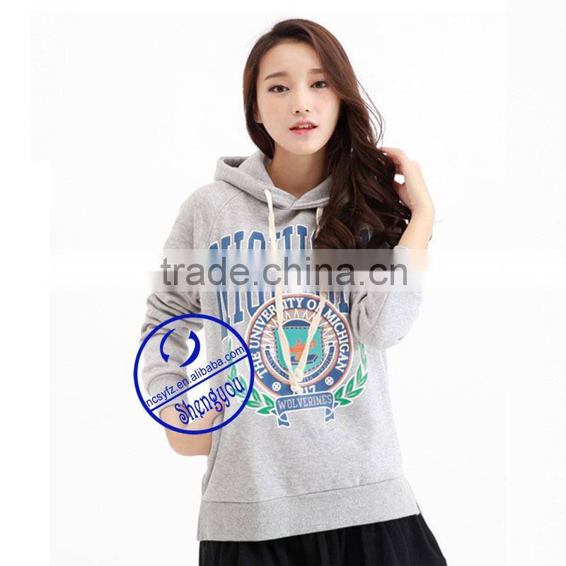 China clothing supplier custom grey hoodie wholesale printed hoodies