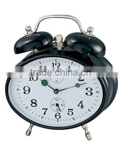 Table metal oval shape mechanical alarm clock