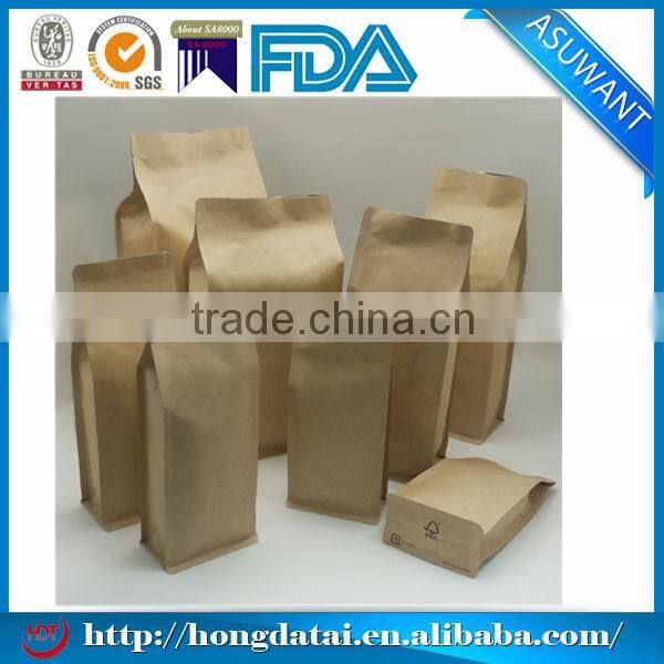 Hot sell resealable flat bottom plastic food bags