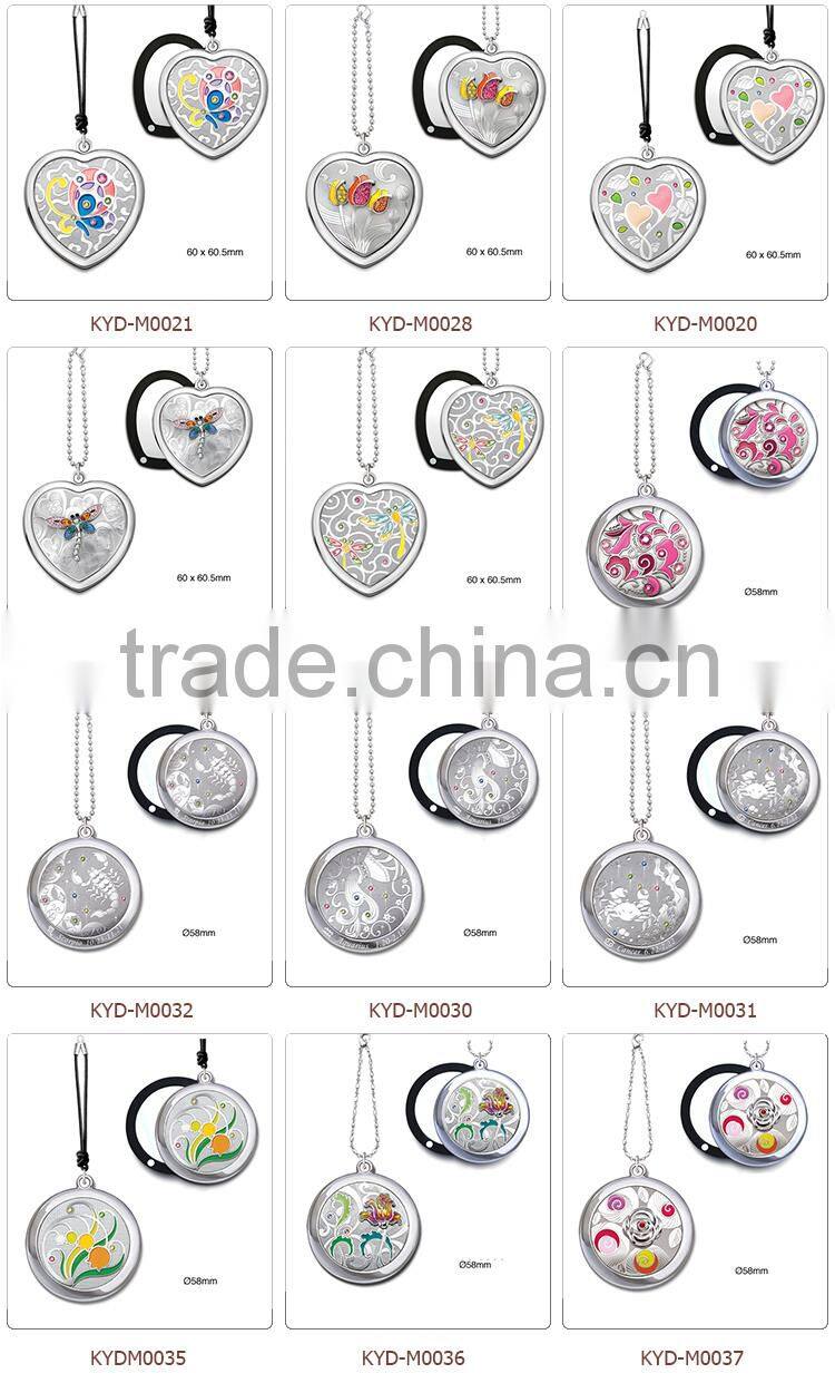 folding cosmetic silver magic make up mirror metal pocket mirror