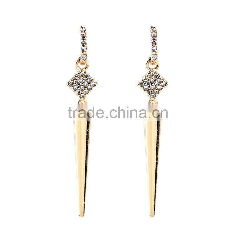 Silver and golden Pin Pave Rivet Spike Ponited Earring earring
