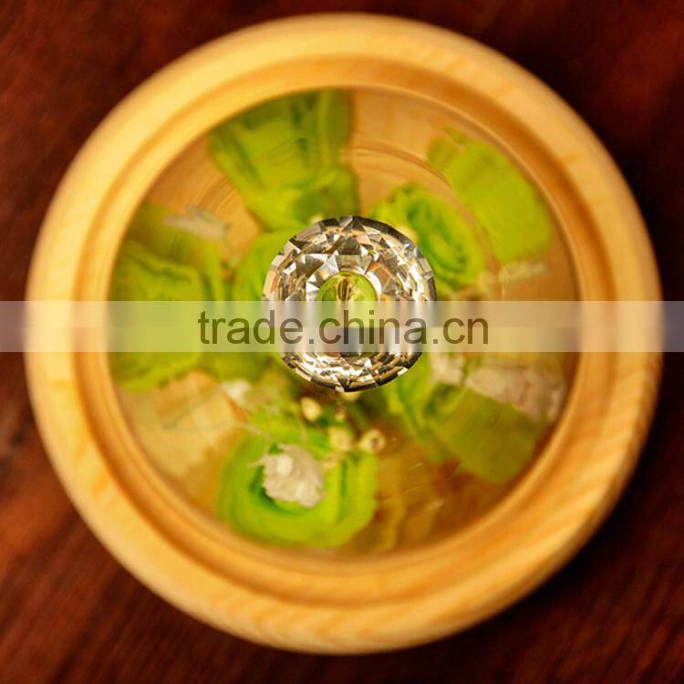 Glass decoration cover with wood seat, New wedding glass decoration