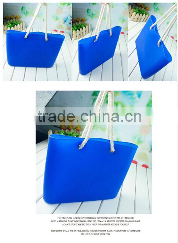 Fashion women sweet jelly silicone tote beach bag for lady