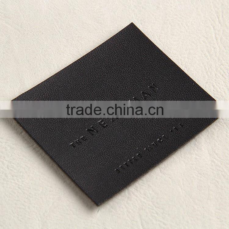 factory with EU BSCI passed inspection report custom black leather patch of overall jeans