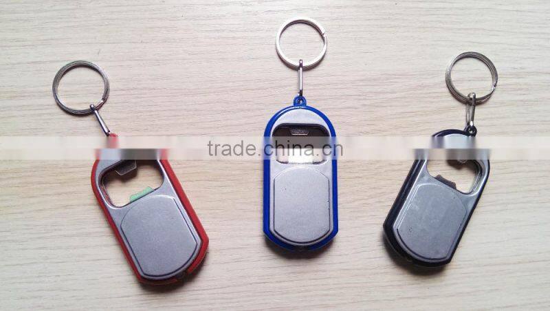 led flashlight key ring and bottle opener keychain