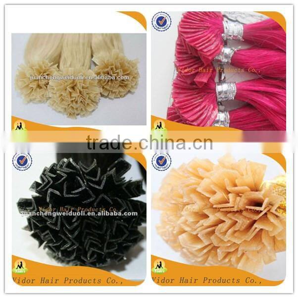 Wholesale Keratin Pre-boned V Tip Hair Extension / Cheap Human Remy V Tip Indian Hair