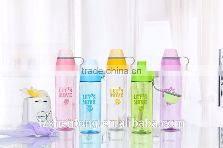 Narrow mouth portable bpa free plastic drinking water bottle