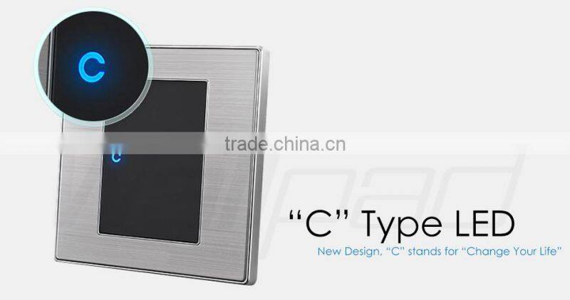2015 Hot Sale Wallpad Push Button Random Click Switch Led Indicator 16A 110~250V Luxury Wall Light Switch 2 Gang 2 Way