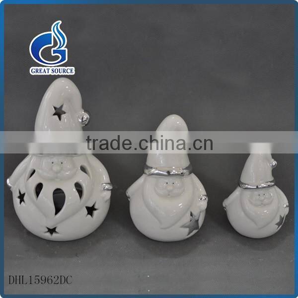 artificial various designs of ceramic christmas decoration,ceramic santa claus