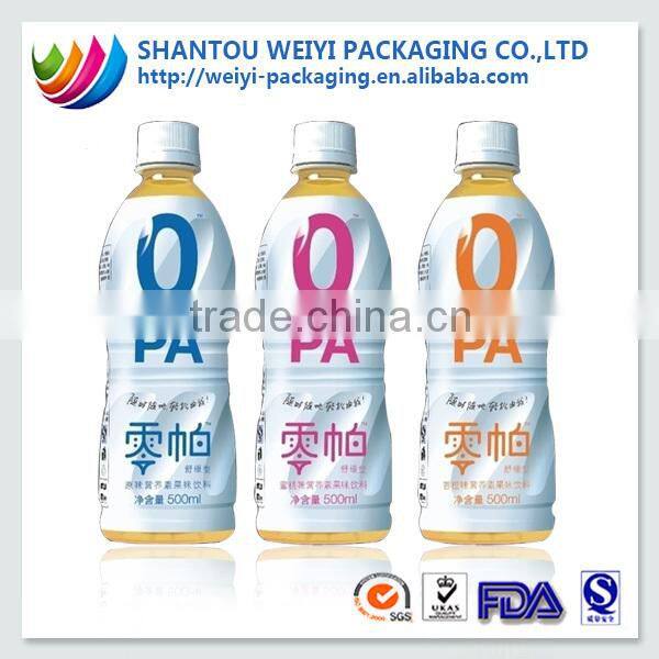 self adhesive sleeve shrink label of soft drink water bottle