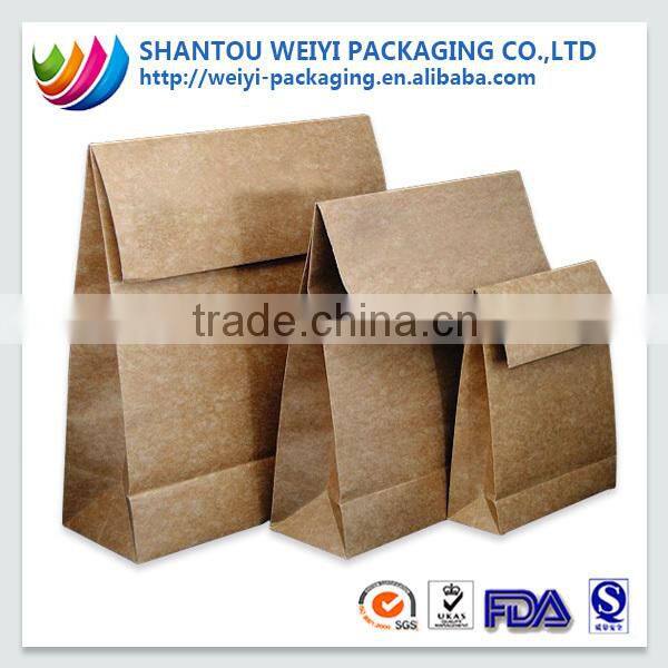 custom taked away fast food kraft paper bag