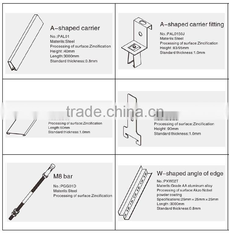 Wood Grain Suspended Aluminum Ceiling Open Frame Ceiling Perforated Clip In Ceiling Tile