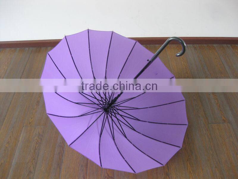 16 ribs fiberglass frame rainbow umbrella,64CM*16K promotion Straight umbrella