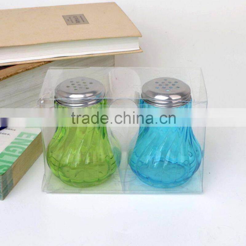 colored glass salt and pepper shaker salt pepper bottle