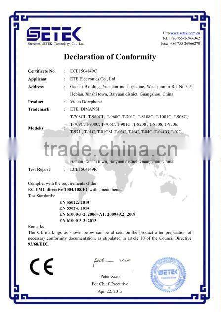 10 inch touch button door bell / door phone 10"tft-lcd 4-wire 7 inch color video door phone