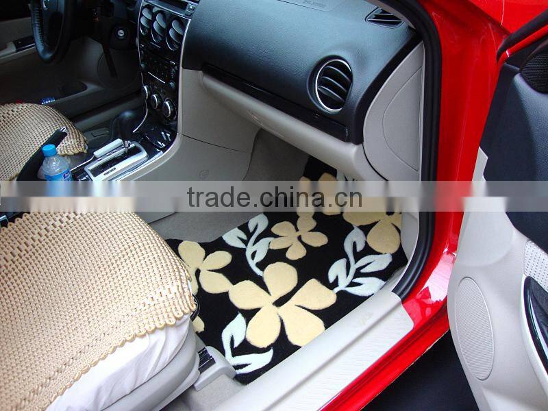 Red excellent quality cartoon design acrylic wool car floor mat
