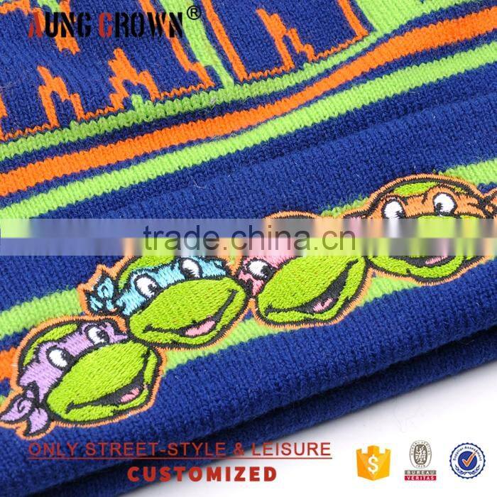 Jacquard Logo Winter 100 Acrylic Beanie Crochet Hats Pattern
