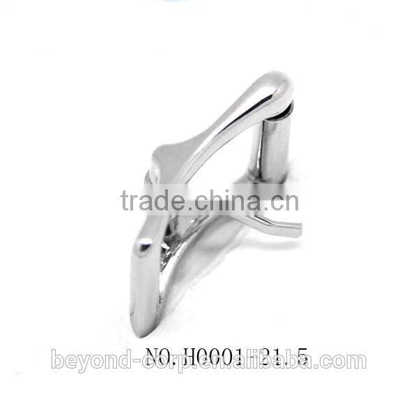 Good quality handbag buckle with roller shiny chrome finish roller buckle tri-flide buckle with roller