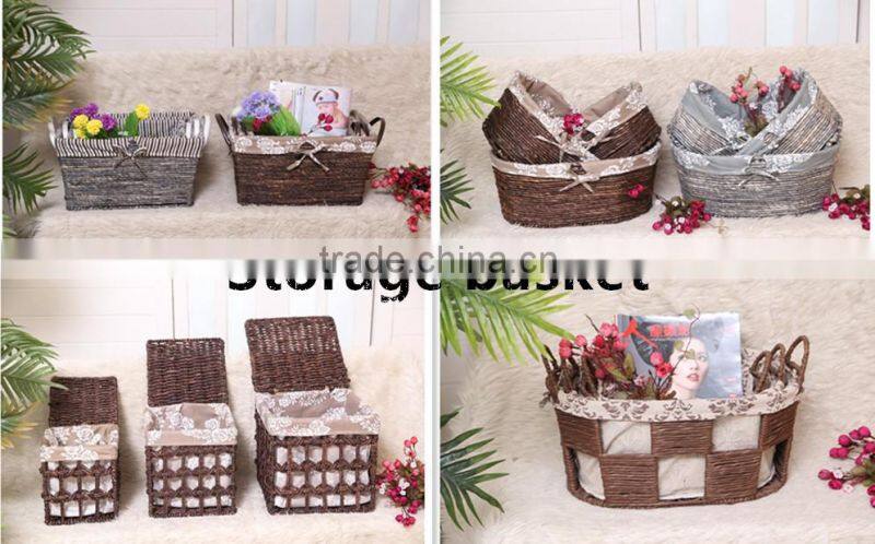 From China 100% Handmade metal frame with liner storage basket set of 3