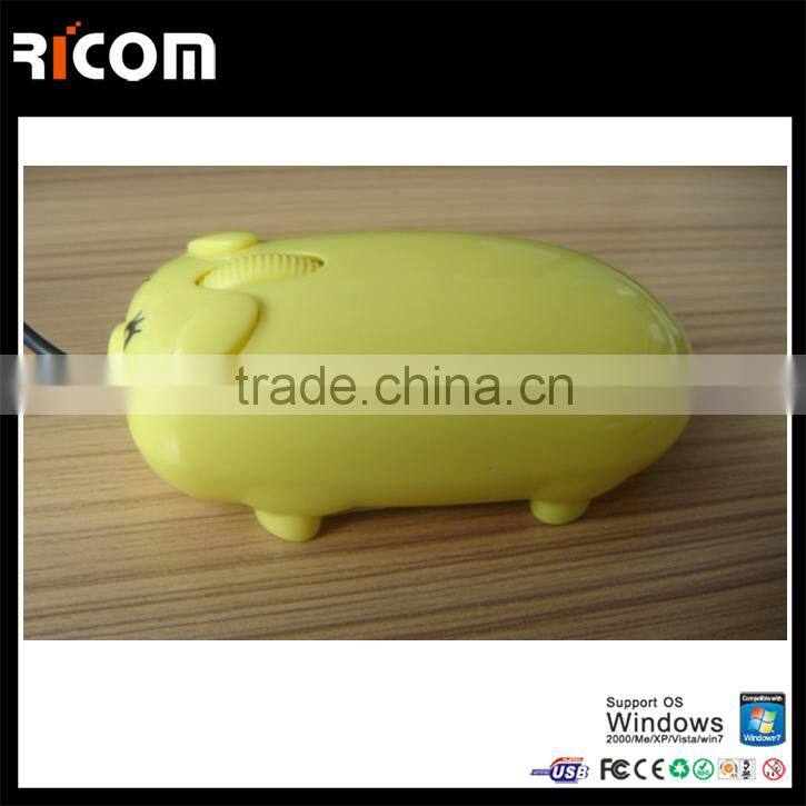 Cute Pig Shaped computer gift mouse,Wired optical computer mouse for women for laptop and desktop --MO7064---Shenzhen Ricom