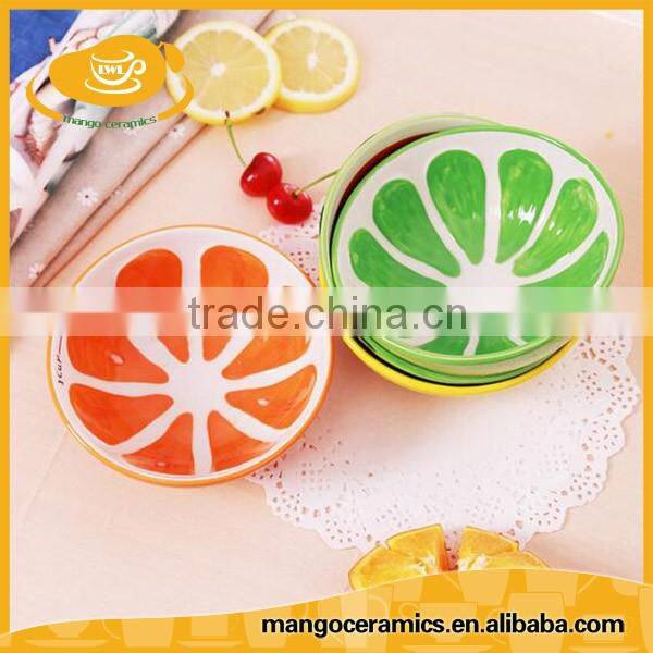 Creative colorful hand painted ceramic fruit bowl