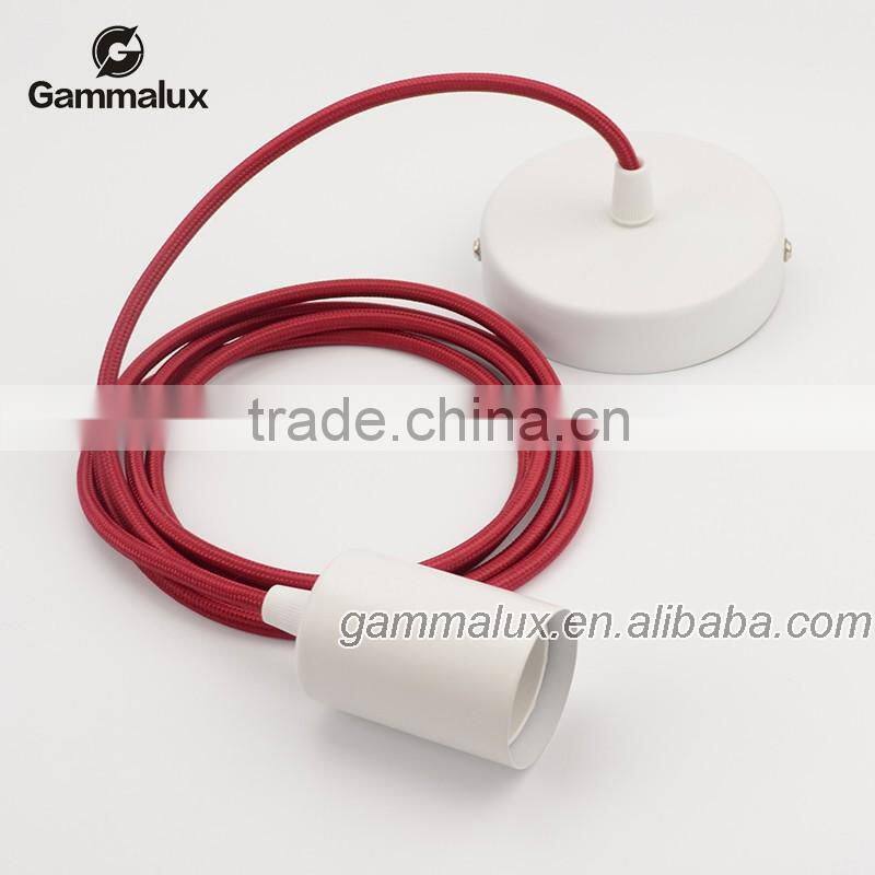 Spray Painting White Ceiling Rose / Braided Iron Lamp Holder Pendant Light Fitting Kit