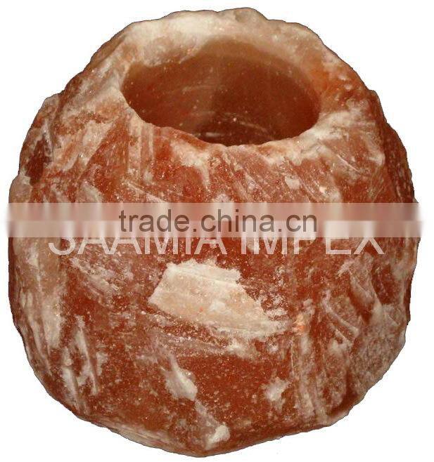 Handcrafted Himalayan Salt Natural Candle Holder Three Hole