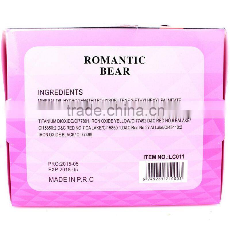 The Newest Romantic Bear long lasting 6 lip colors lipgloss peel off liquid matte lipstick