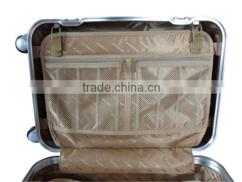 2014 new design aluminium material trolley luggage, suitcase,20,24,28 luggage