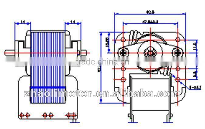 Nebulizer motor Shaded Pole Motor YJ62-45: sp motor, 230V, 50hz, CL.H