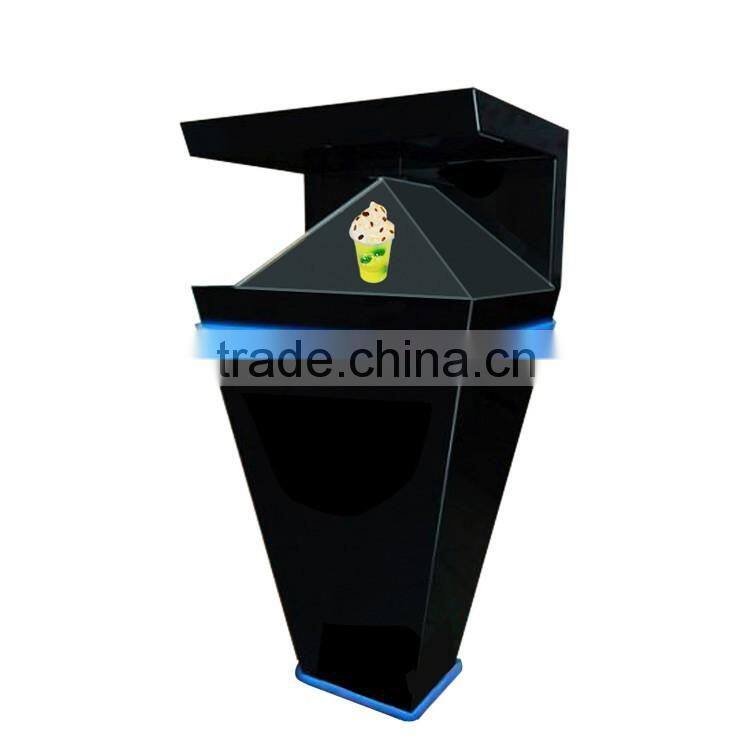 2016 Chariot indoor 3d hologram screen, advertising showcase, showbox, pyramid.