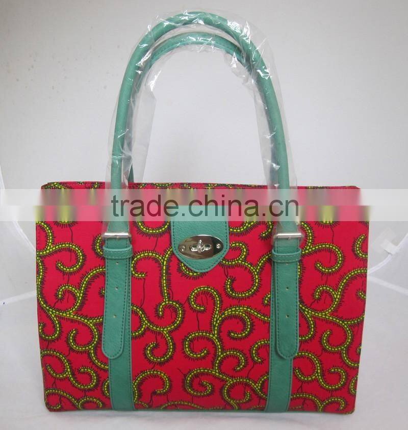 2016 High Quality African fabric handbag wax print bag