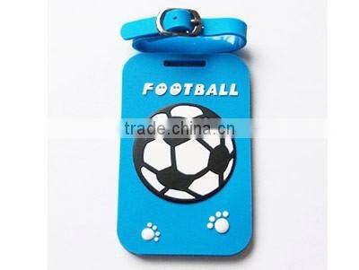 Custom Creative 2D baskball football shape cheap plastic luggage tags 3D logo name tags