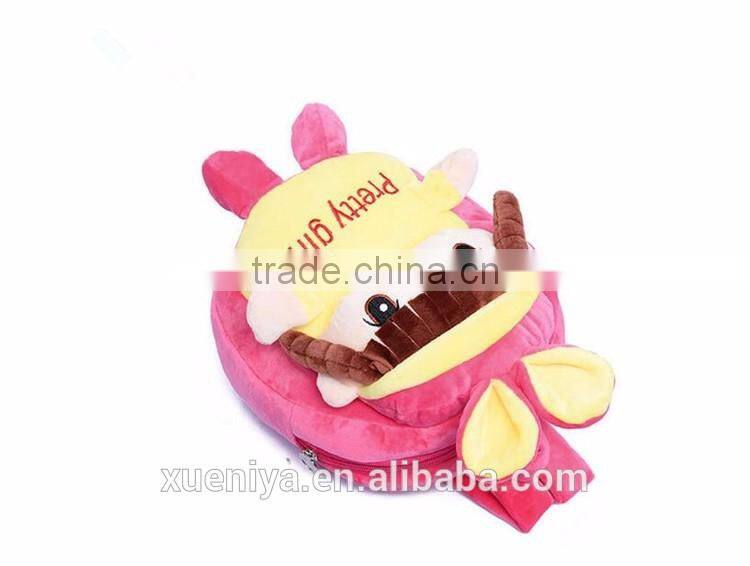 2016 popular promotional plush cartoon doll children's school backpack