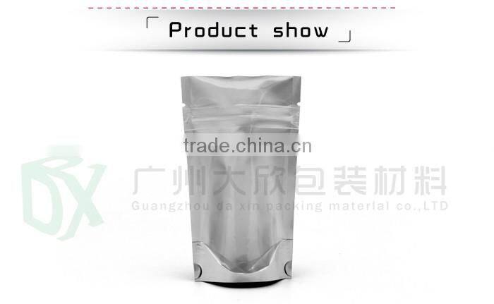New premium one-side aluminium foil one-side clear food doypack aluminium stand up pouch
