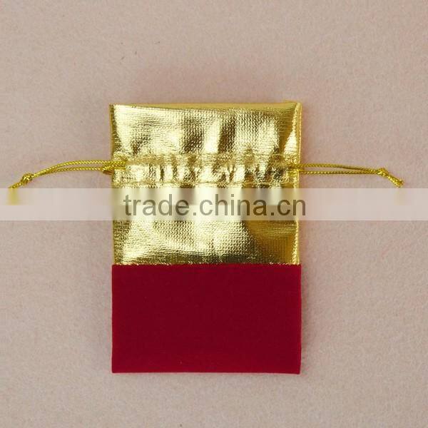 Customized soft fabric jewellery drawstring plush velvet gift bag