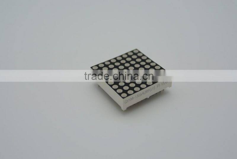 amber emitting color black face diffused white dot 4.0 mm pitch 32mm size 8*8 dot matrix display