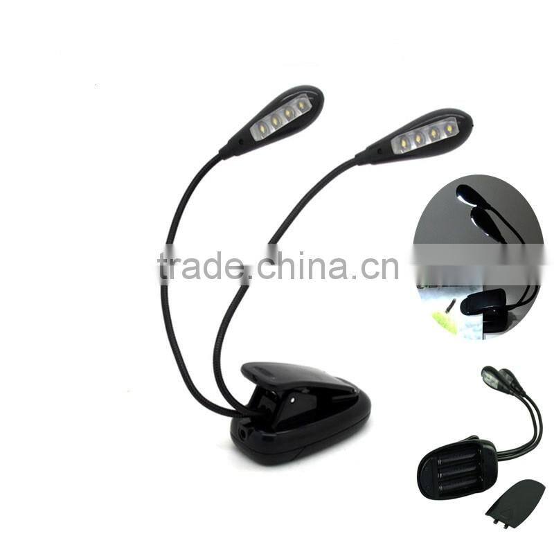 Made In China Colourful 2 Dual Arm Flexible Clip Book reading LED Light.