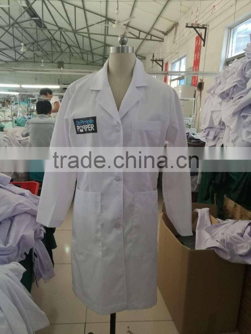 Competitive Price Work Clothing Blue Designer Lab Coat, Colored Long Sleeve Cotton Doctor Uniforms blue Lab Coat for hospital