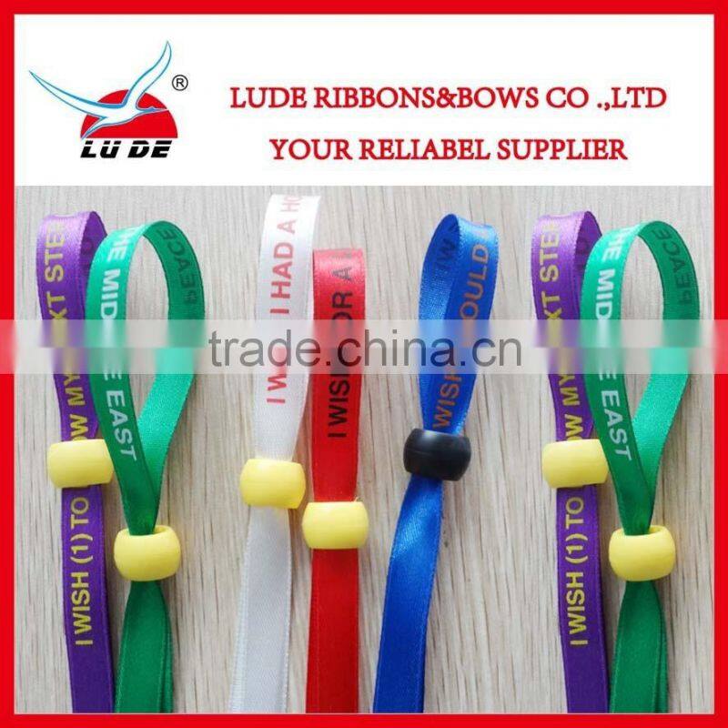 2014 New design printed satin ribbon bracelet