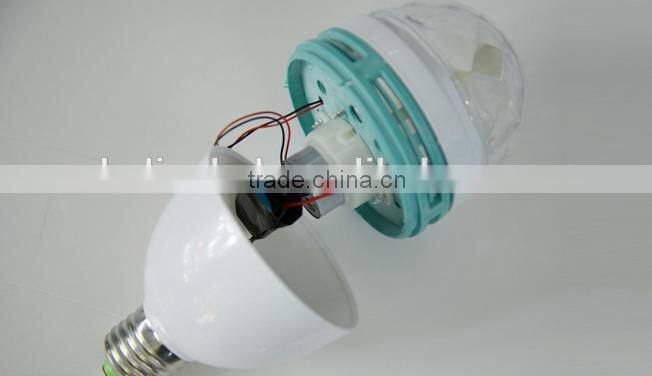 cheap price B22 E27 3w rgb rotating disco bulb