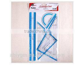 4 Pieces for Students Plastic Ruler Set/geometric ruler set